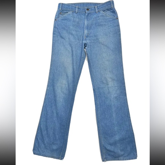 Vintage 80s Levi’s Orange Tab Jeans Size 32 Soft Denim Distressed Blue - Picture 1 of 12